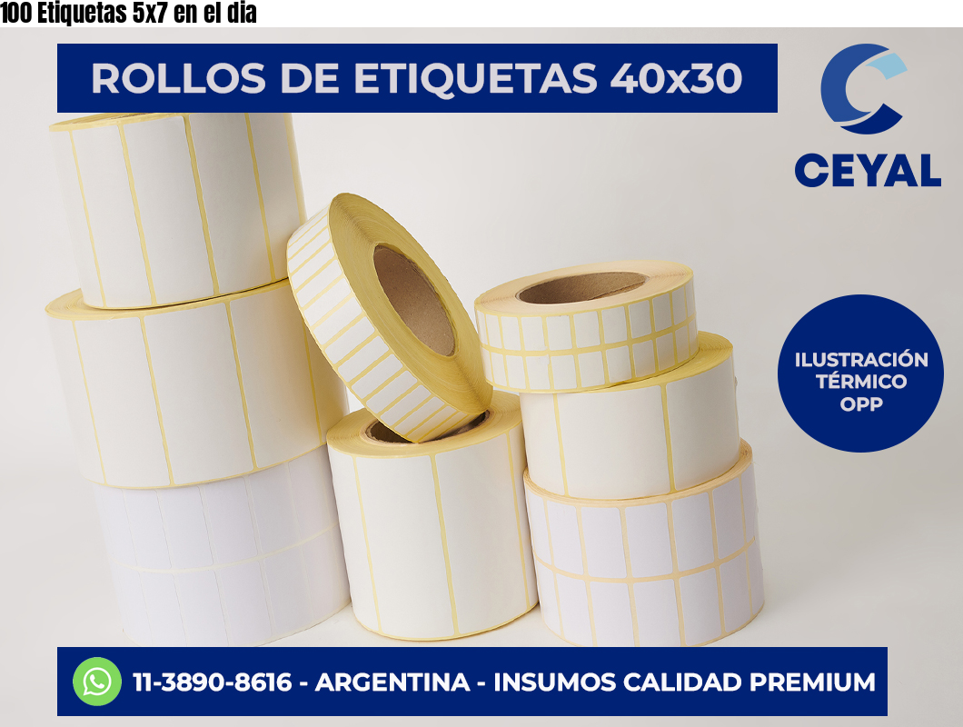 100 Etiquetas 5×7 en el dia