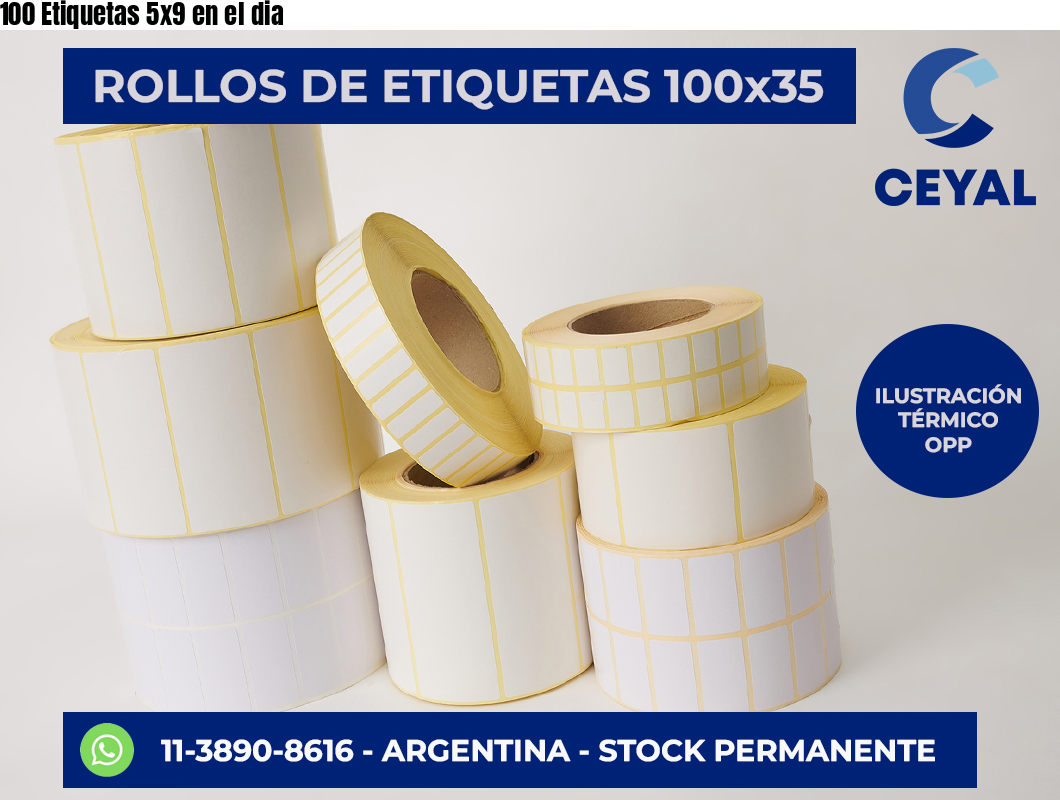 100 Etiquetas 5×9 en el dia