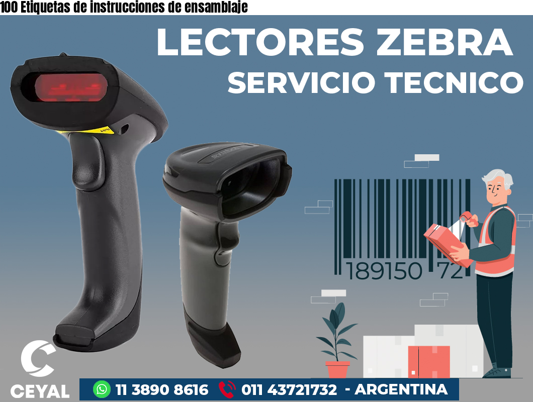 100 Etiquetas de instrucciones de ensamblaje
