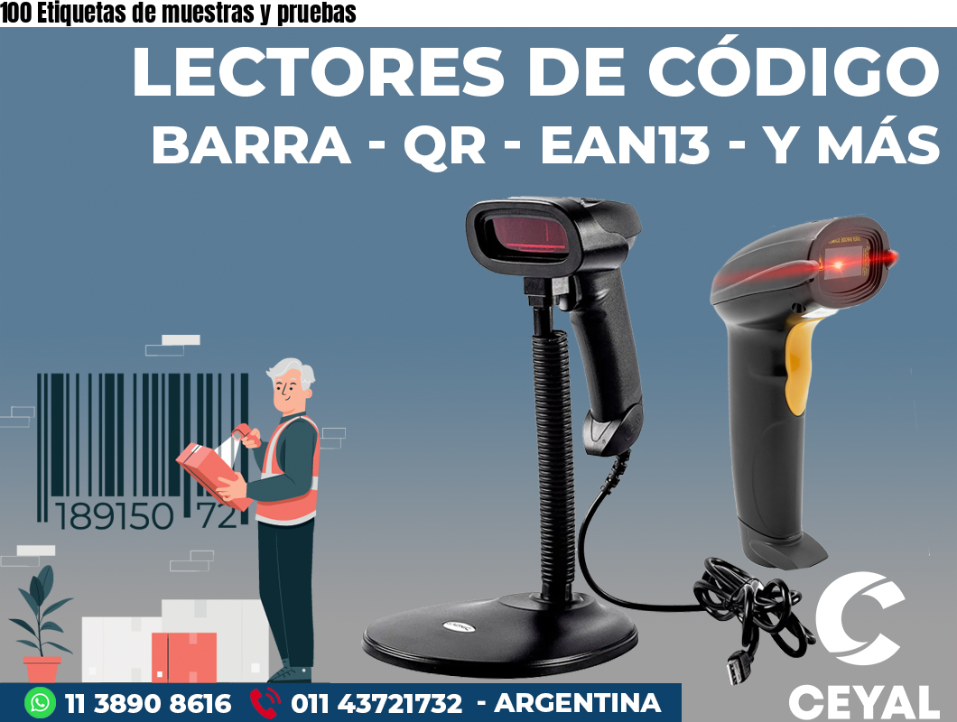 100 Etiquetas de muestras y pruebas