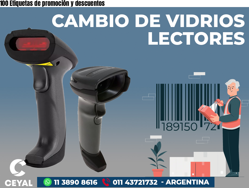 100 Etiquetas de promoción y descuentos