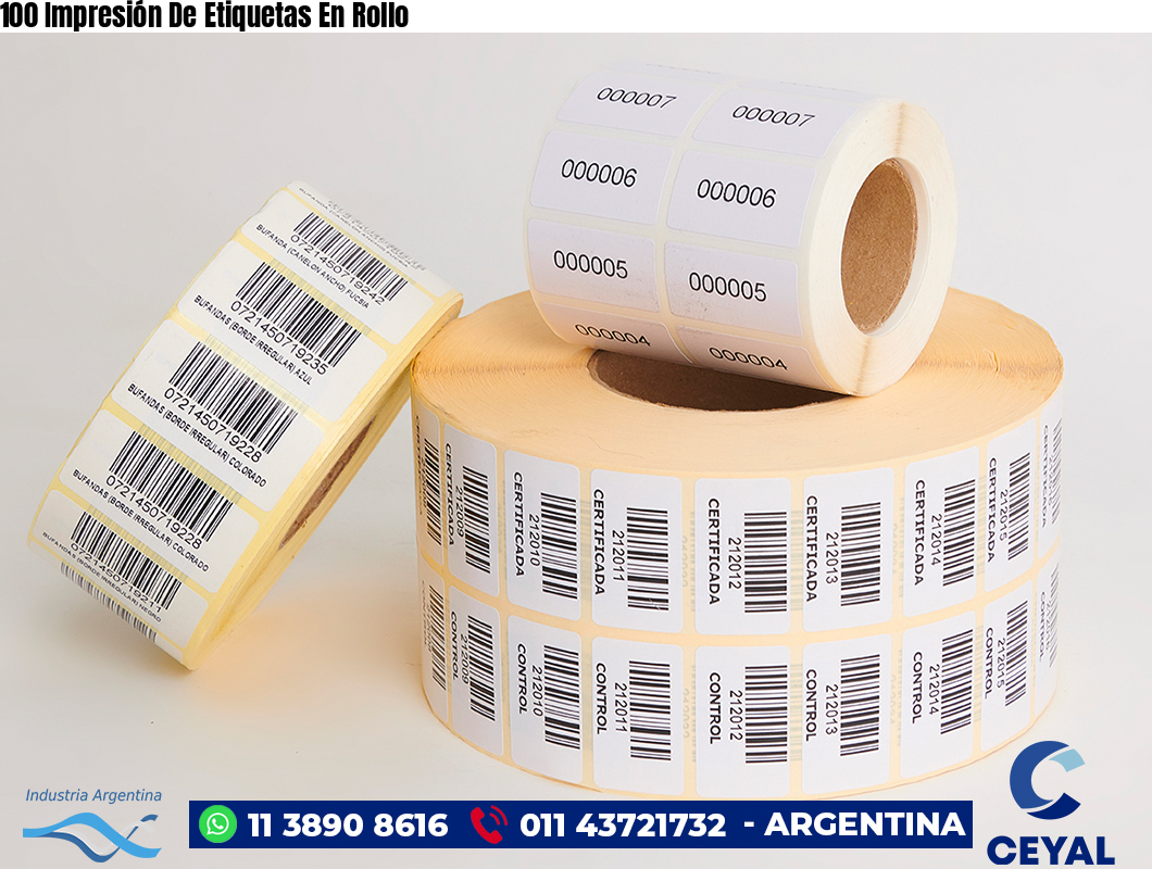 100 Impresión De Etiquetas En Rollo