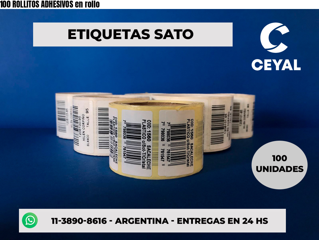 100 ROLLITOS ADHESIVOS en rollo