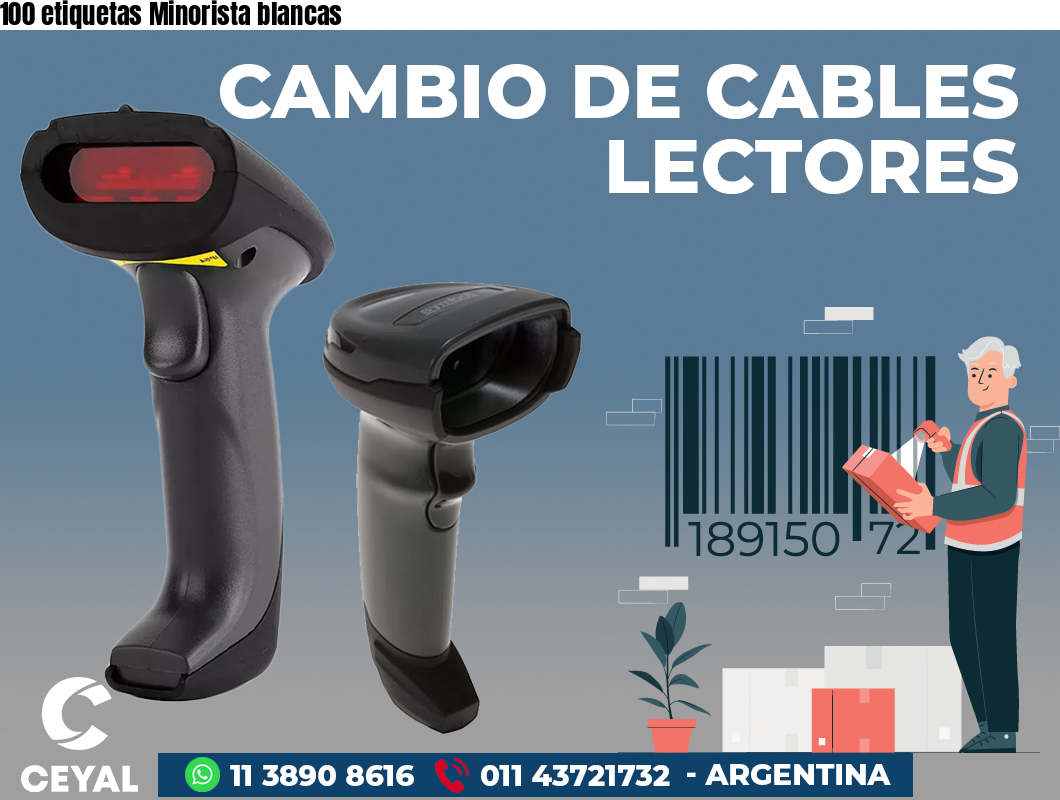 100 etiquetas Minorista blancas