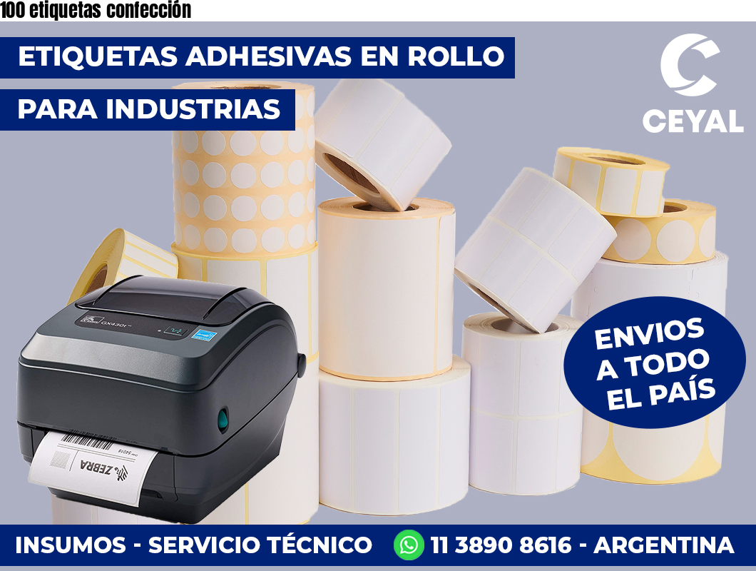 100 etiquetas confección