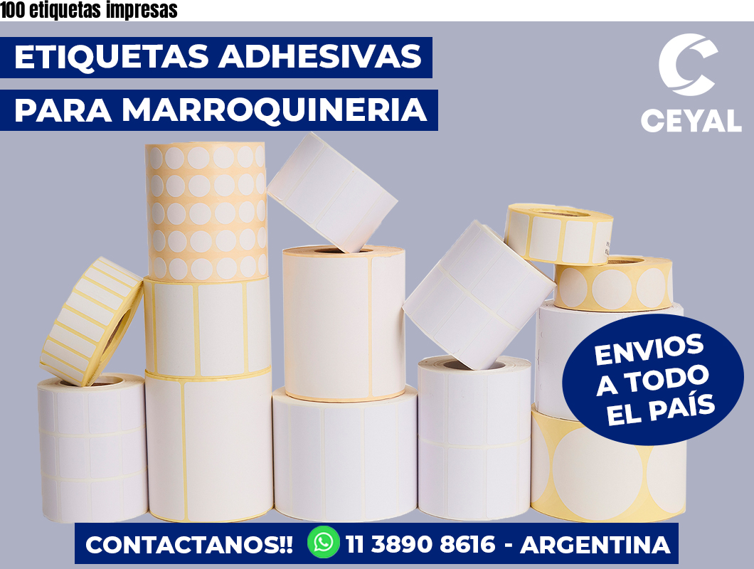 100 etiquetas impresas