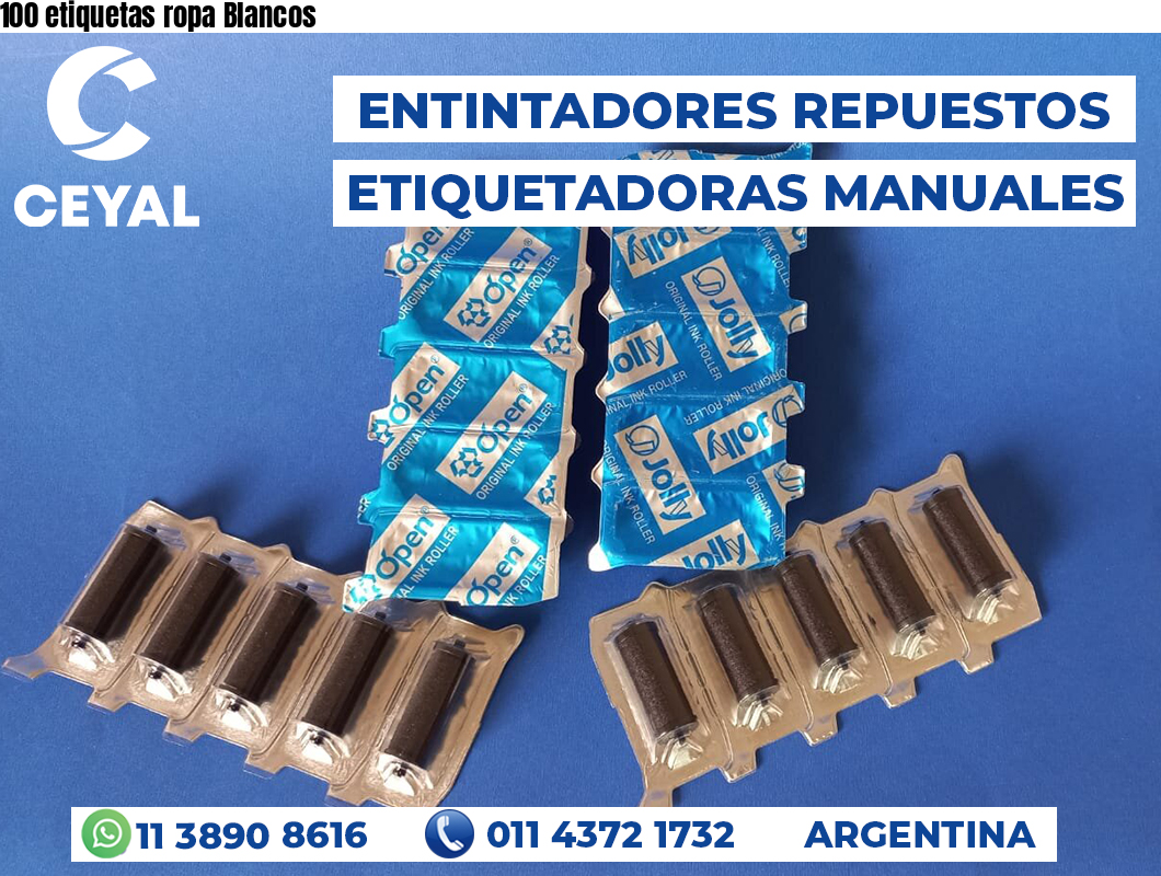 100 etiquetas ropa Blancos