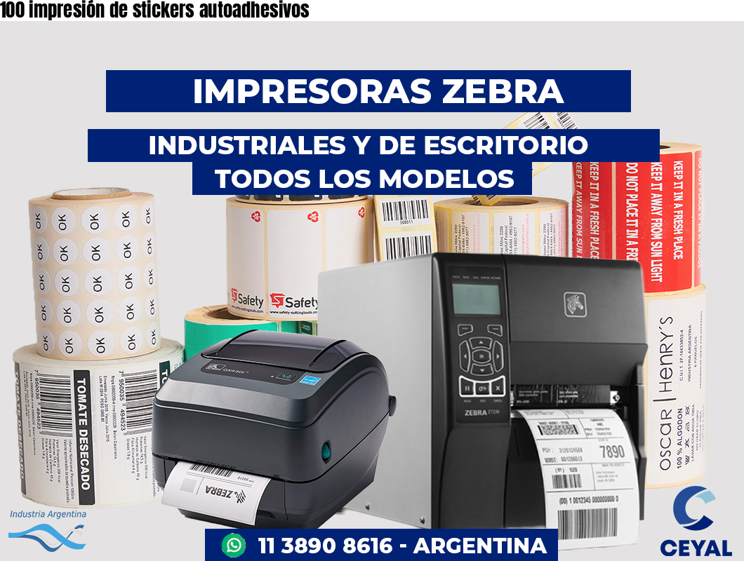100 impresión de stickers autoadhesivos