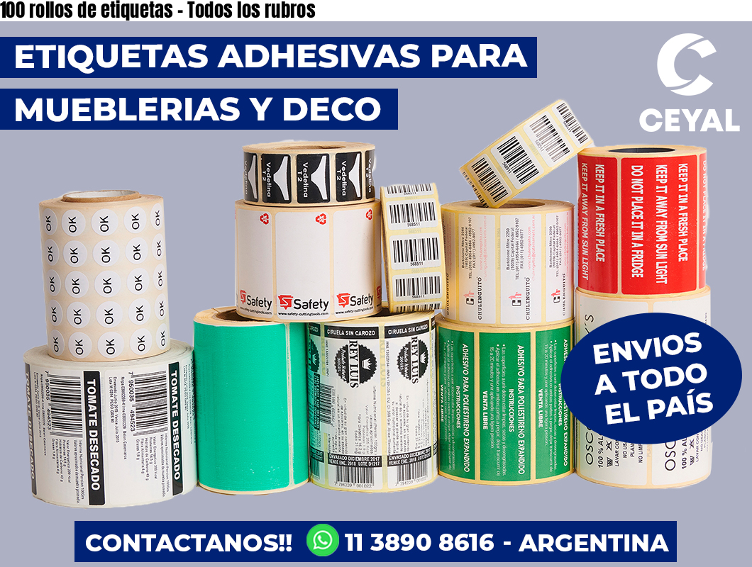 100 rollos de etiquetas - Todos los rubros