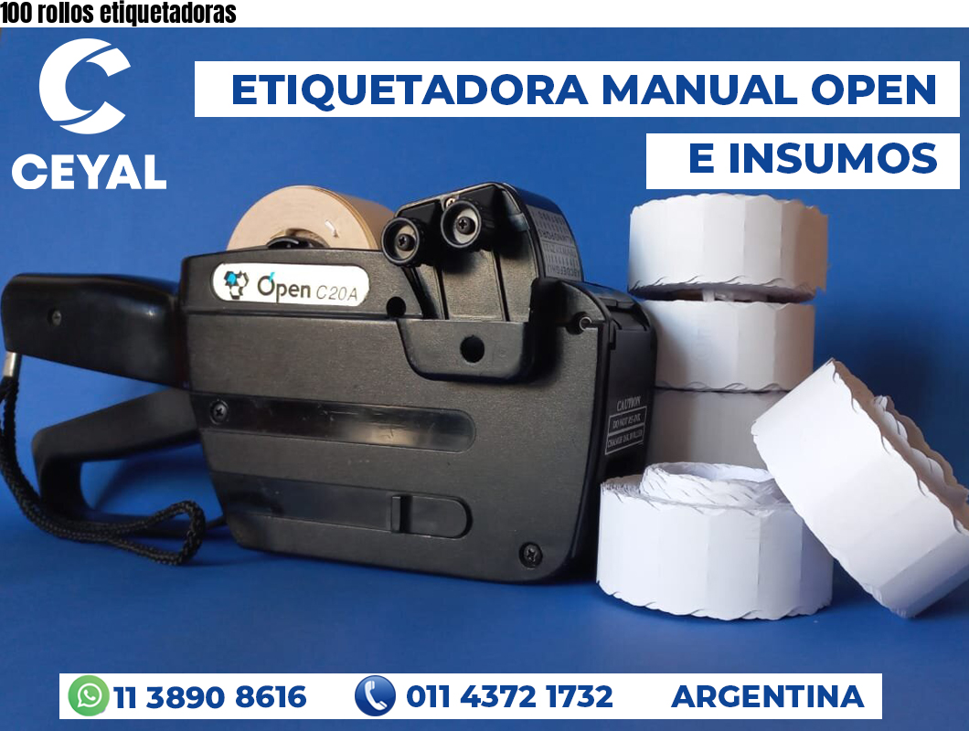 100 rollos etiquetadoras