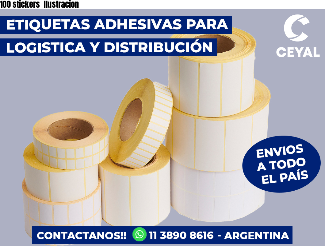 100 stickers  Ilustracion