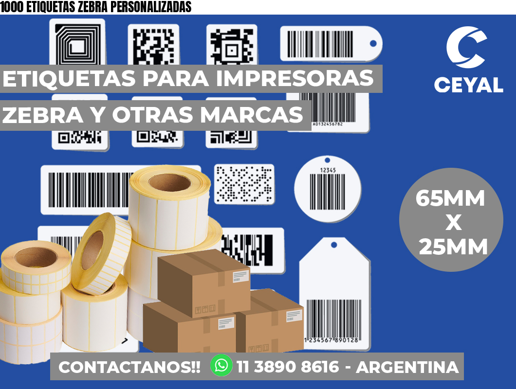 1000 ETIQUETAS ZEBRA PERSONALIZADAS