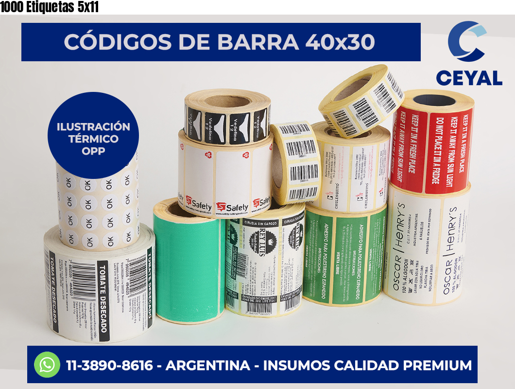 1000 Etiquetas 5×11