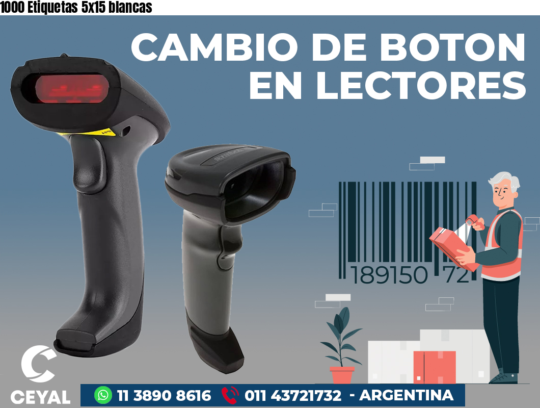 1000 Etiquetas 5x15 blancas