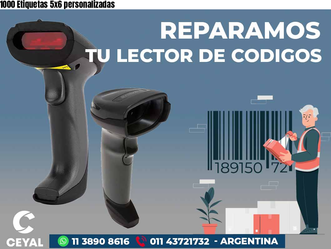 1000 Etiquetas 5x6 personalizadas