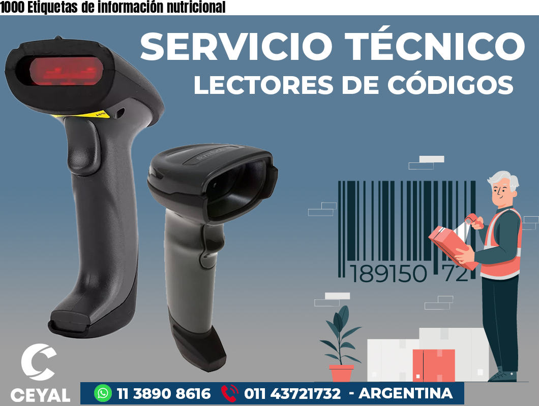 1000 Etiquetas de información nutricional