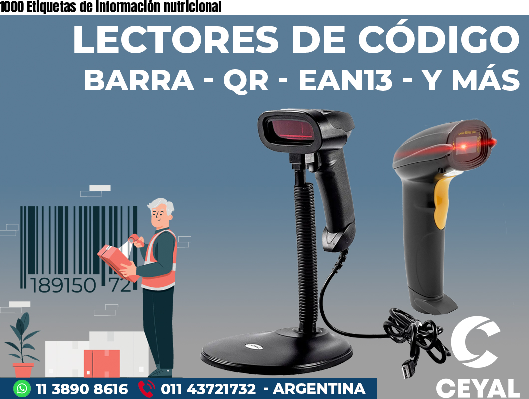1000 Etiquetas de información nutricional