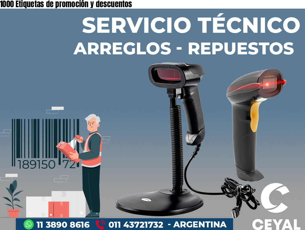 1000 Etiquetas de promoción y descuentos