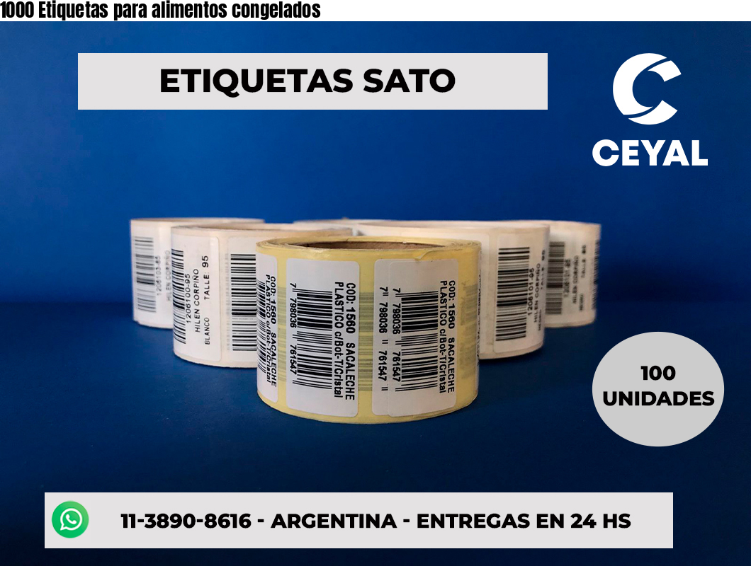 1000 Etiquetas para alimentos congelados