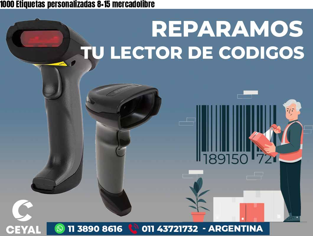 1000 Etiquetas personalizadas 8×15 mercadolibre