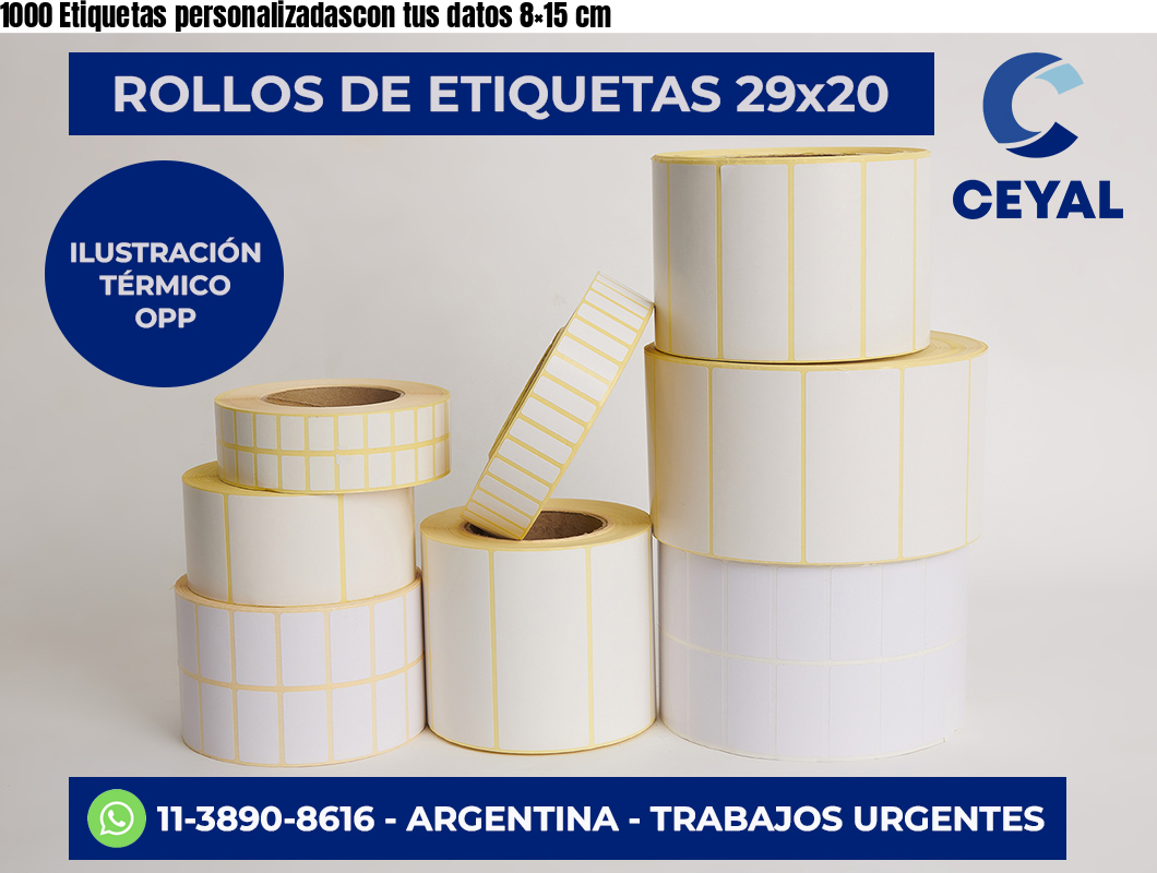 1000 Etiquetas personalizadascon tus datos 8×15 cm