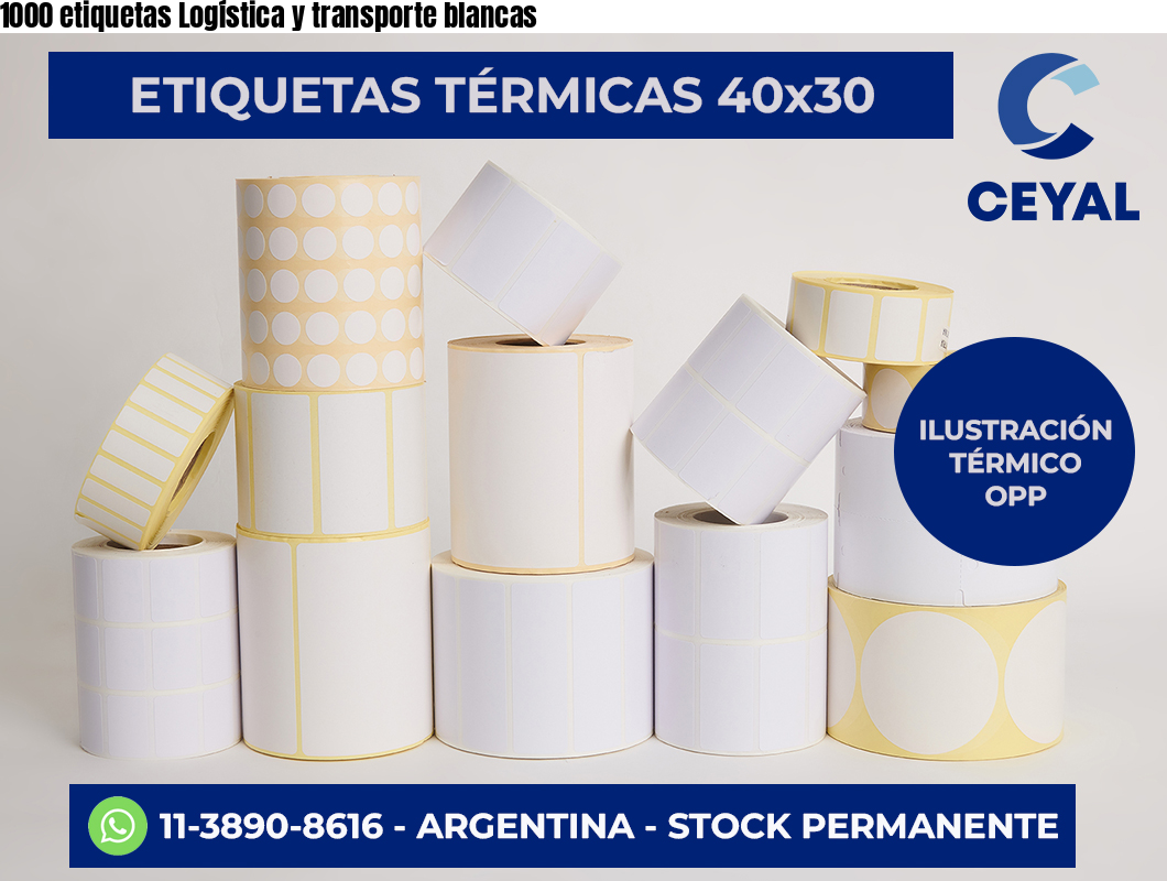 1000 etiquetas Logística y transporte blancas