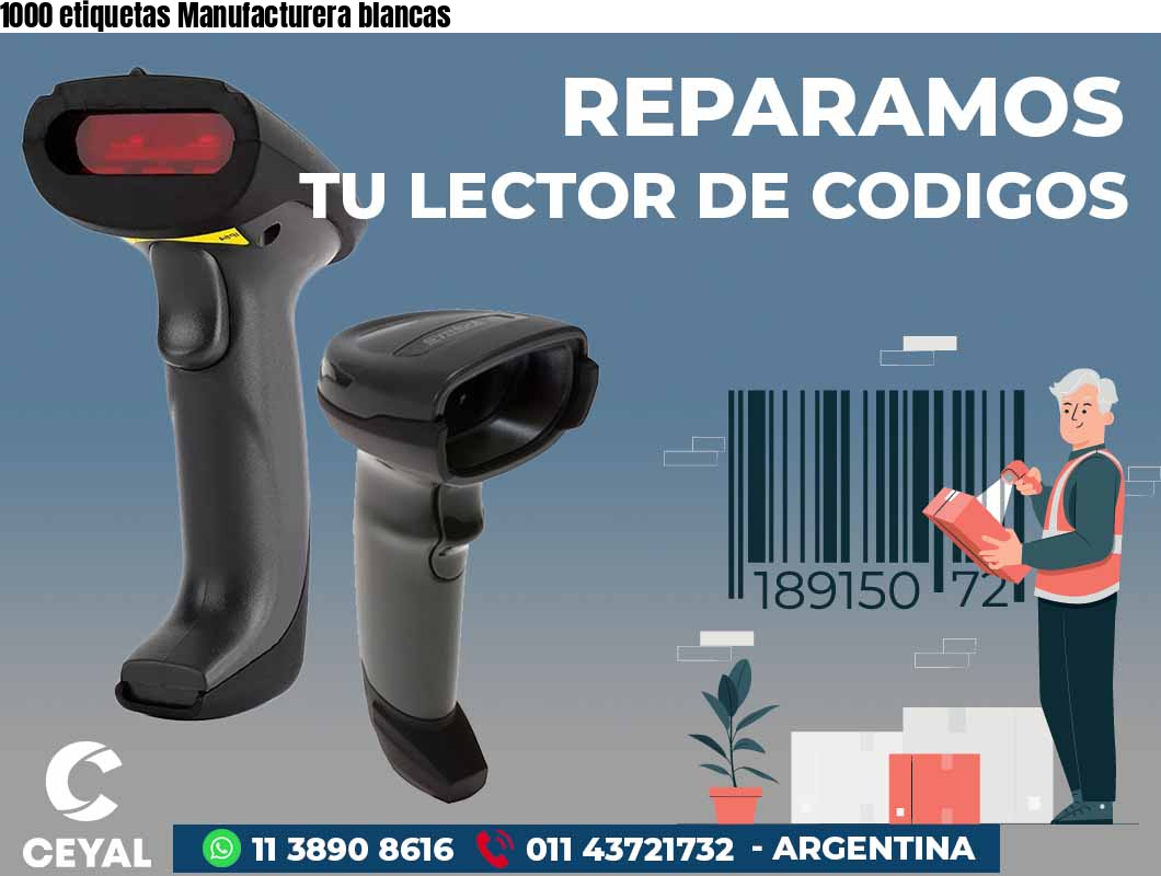 1000 etiquetas Manufacturera blancas