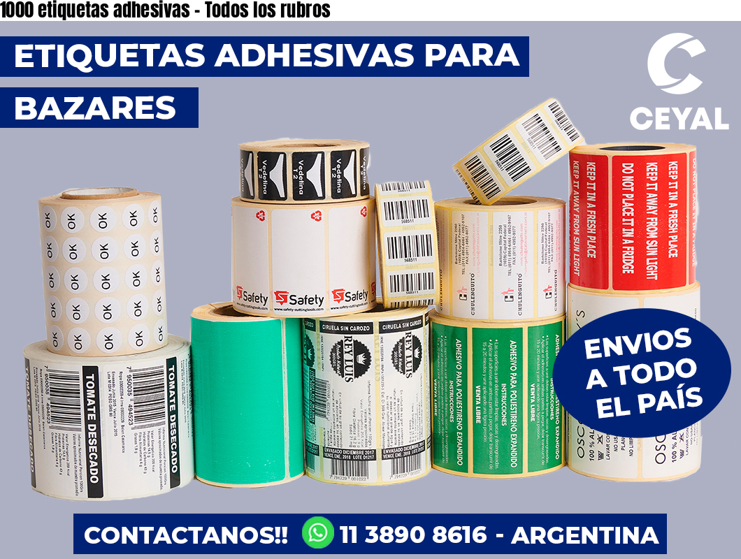 1000 etiquetas adhesivas – Todos los rubros