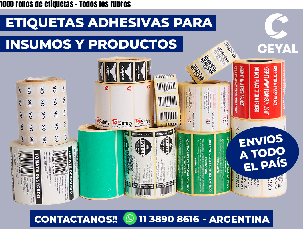 1000 rollos de etiquetas - Todos los rubros