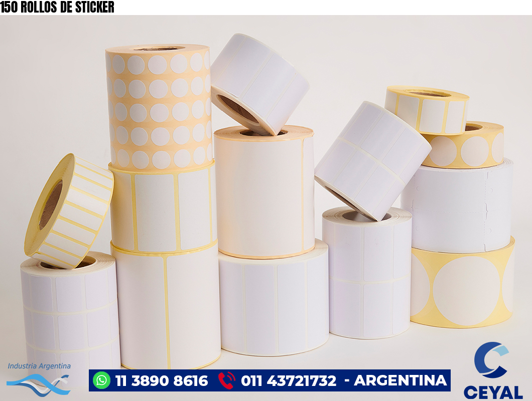 150 ROLLOS DE STICKER