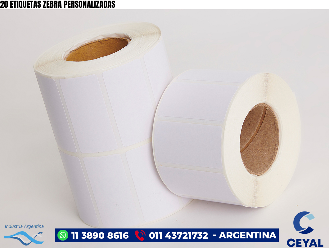 20 ETIQUETAS ZEBRA PERSONALIZADAS