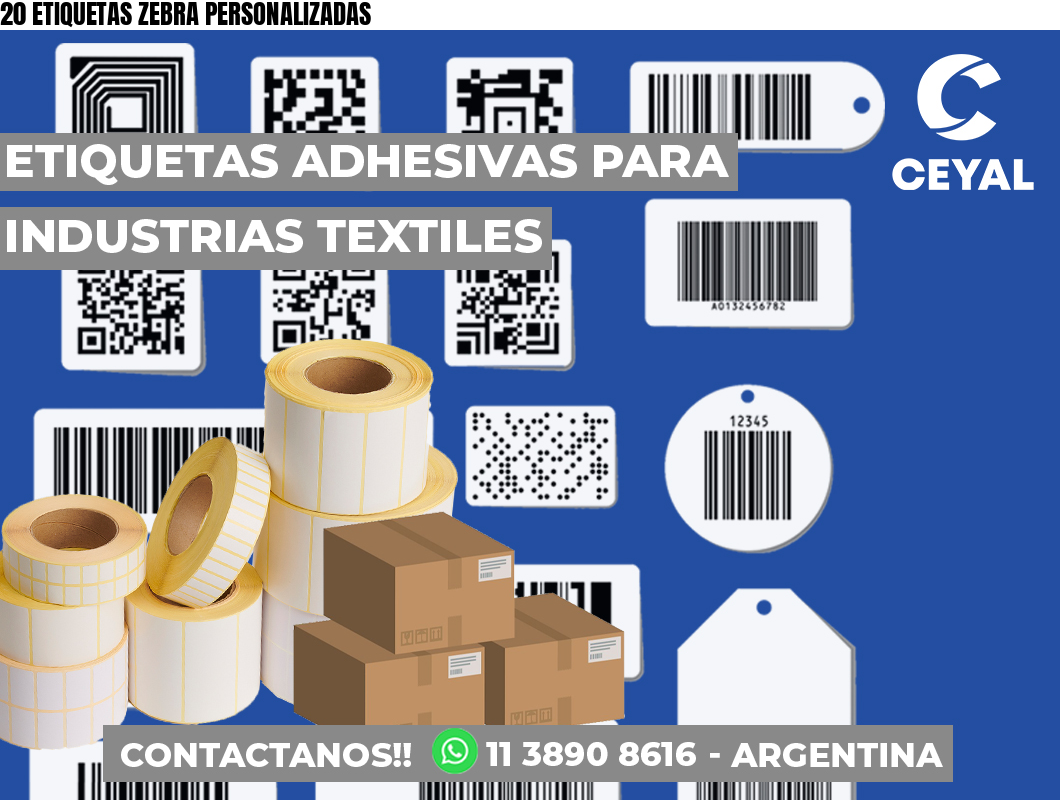 20 ETIQUETAS ZEBRA PERSONALIZADAS