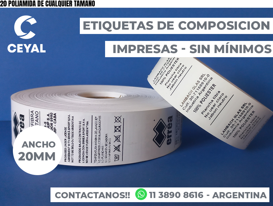 20 POLIAMIDA DE CUALQUIER TAMAÑO