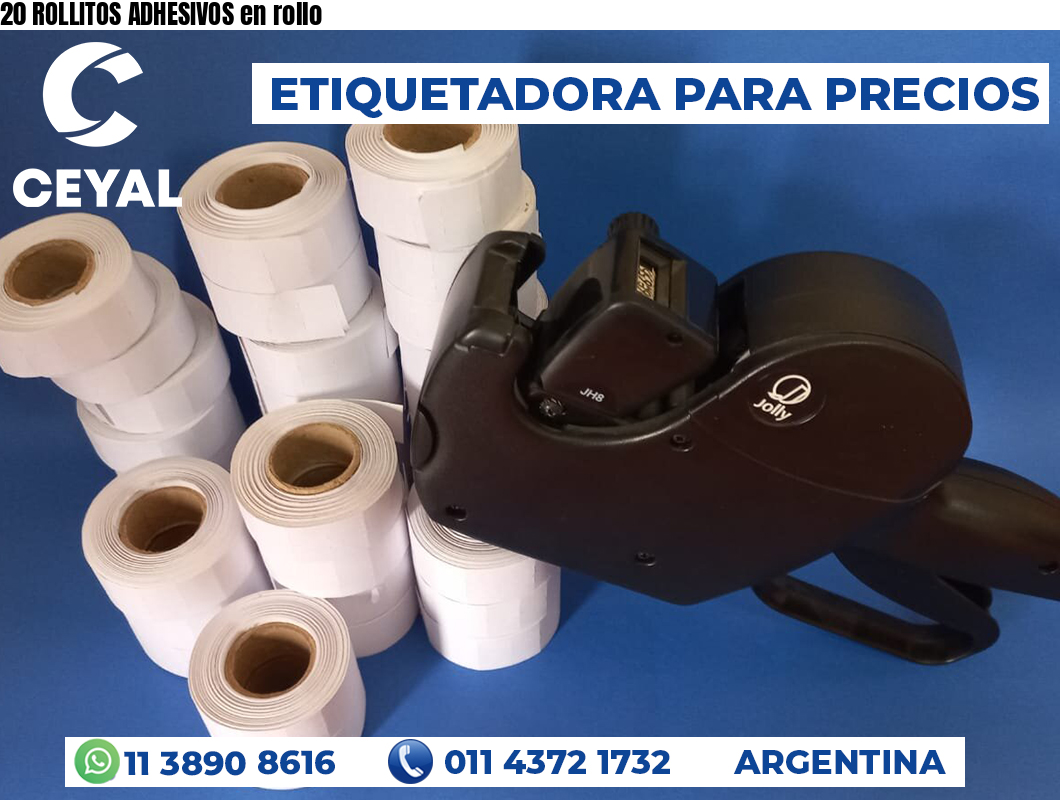 20 ROLLITOS ADHESIVOS en rollo