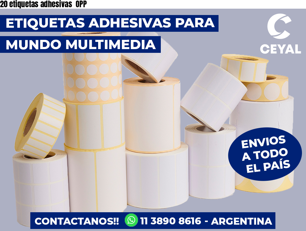 20 etiquetas adhesivas  OPP