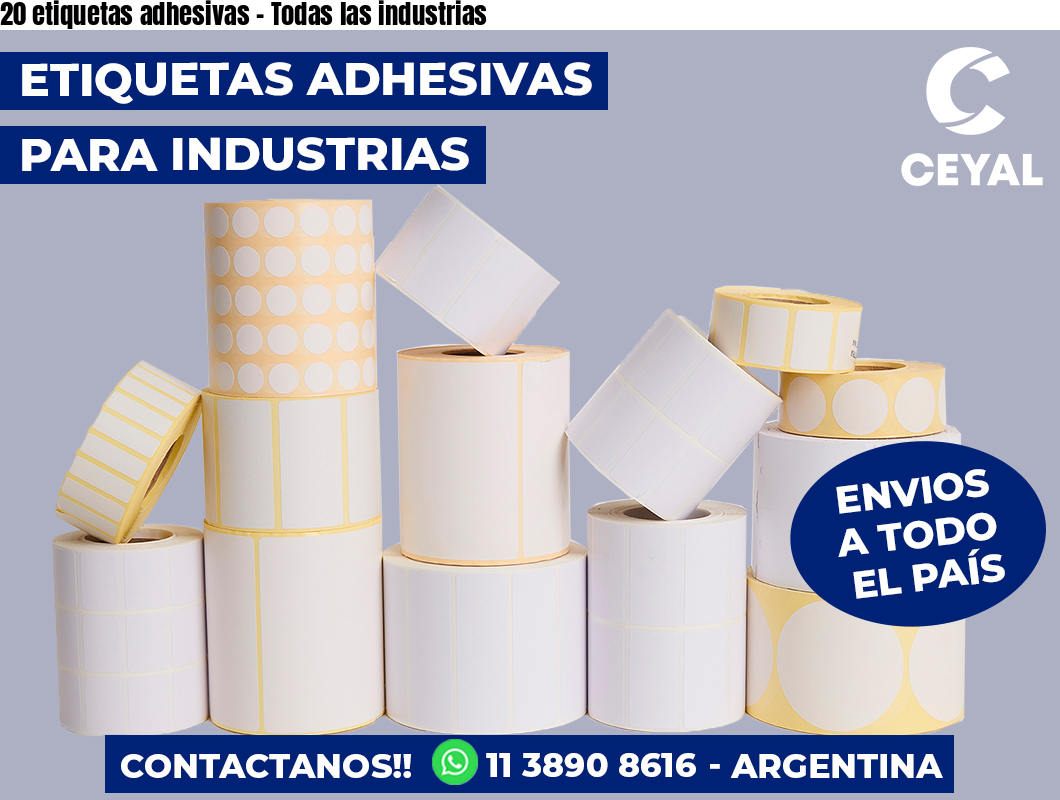 20 etiquetas adhesivas – Todas las industrias