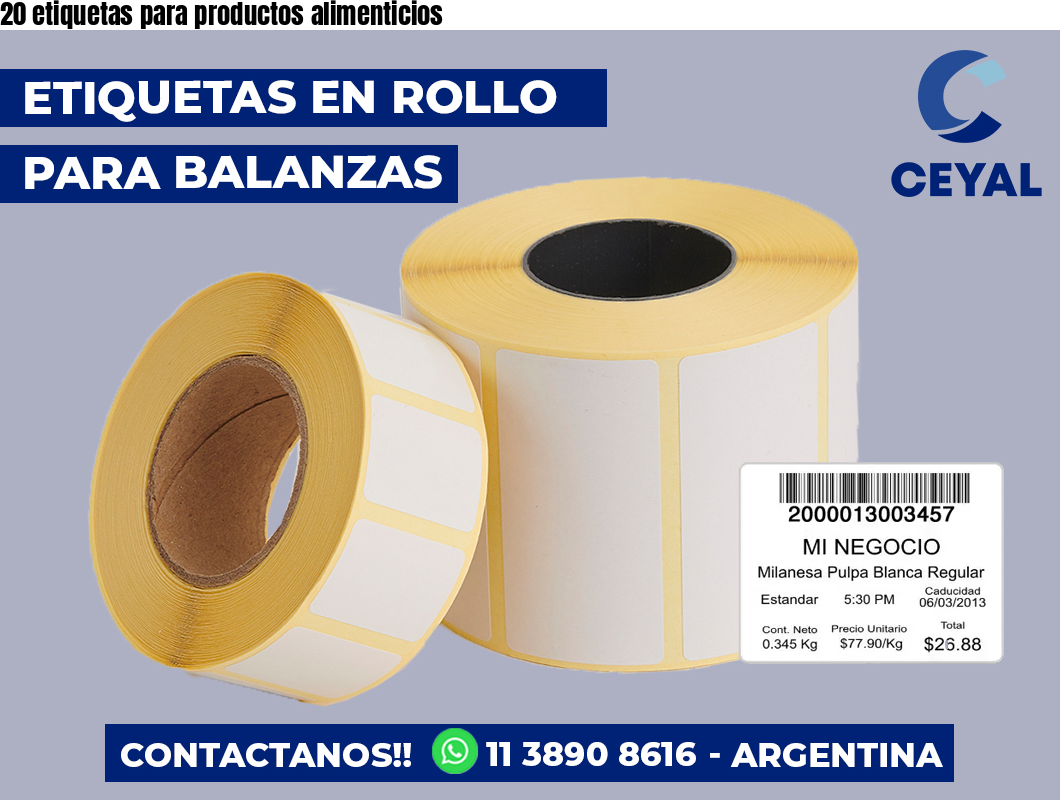 20 etiquetas para productos alimenticios