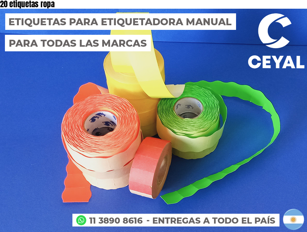 20 etiquetas ropa