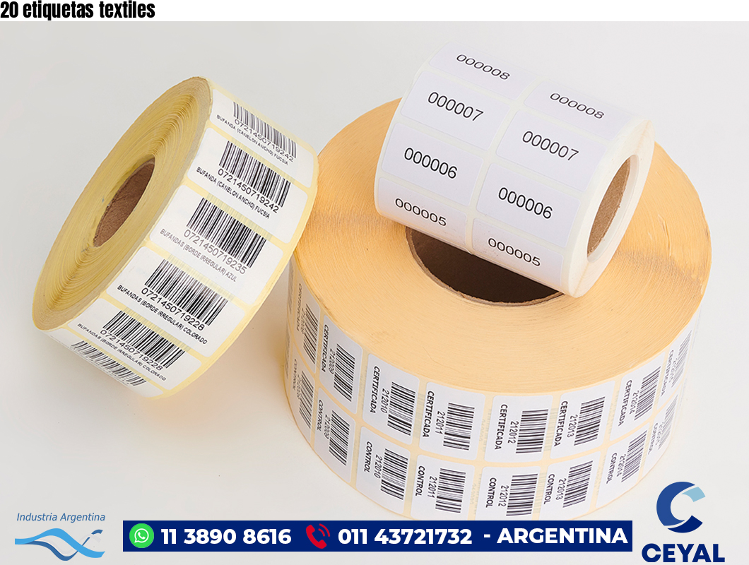 20 etiquetas textiles