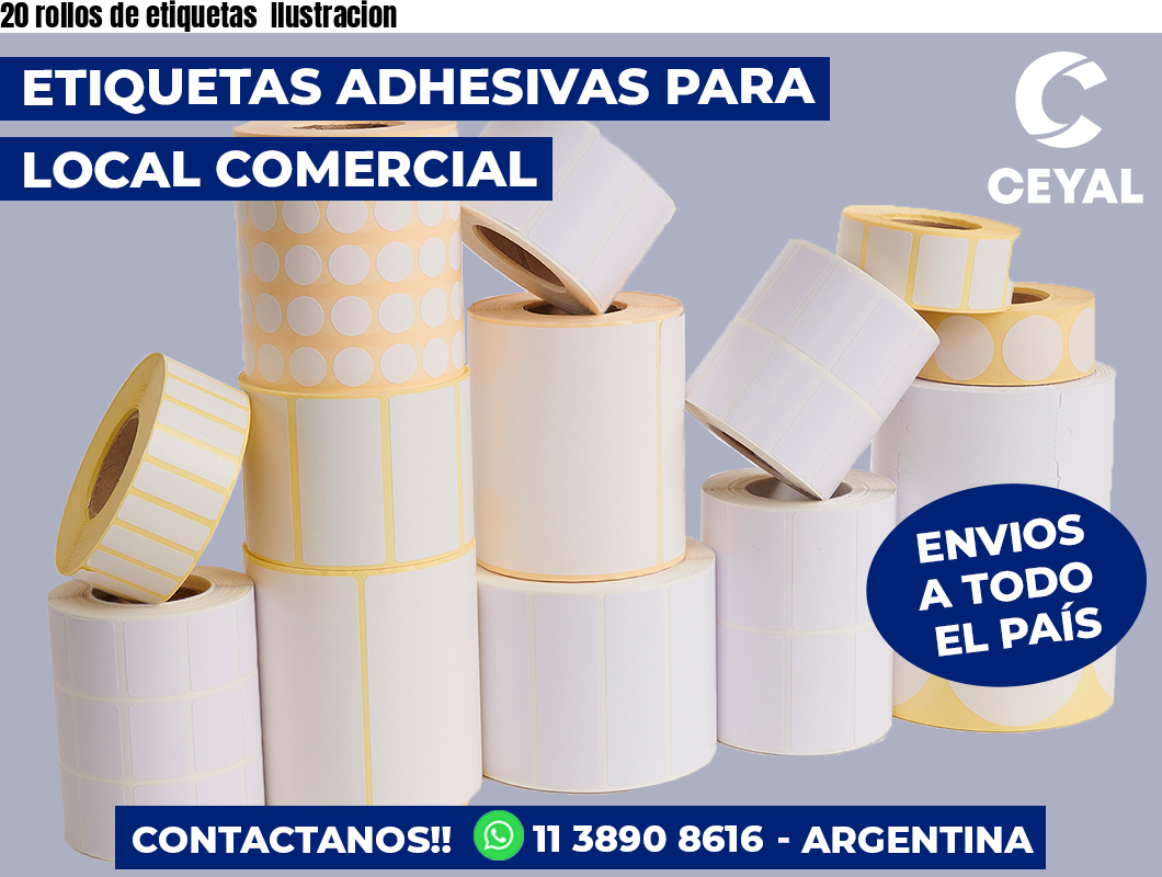 20 rollos de etiquetas  Ilustracion