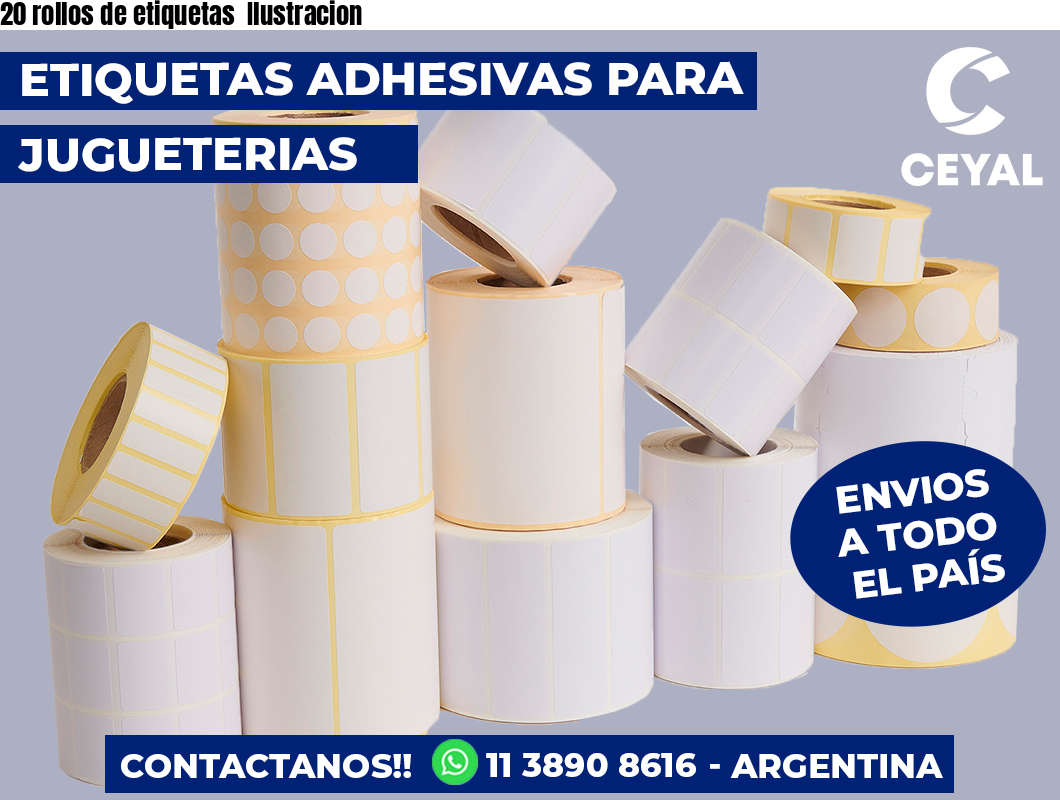 20 rollos de etiquetas  Ilustracion