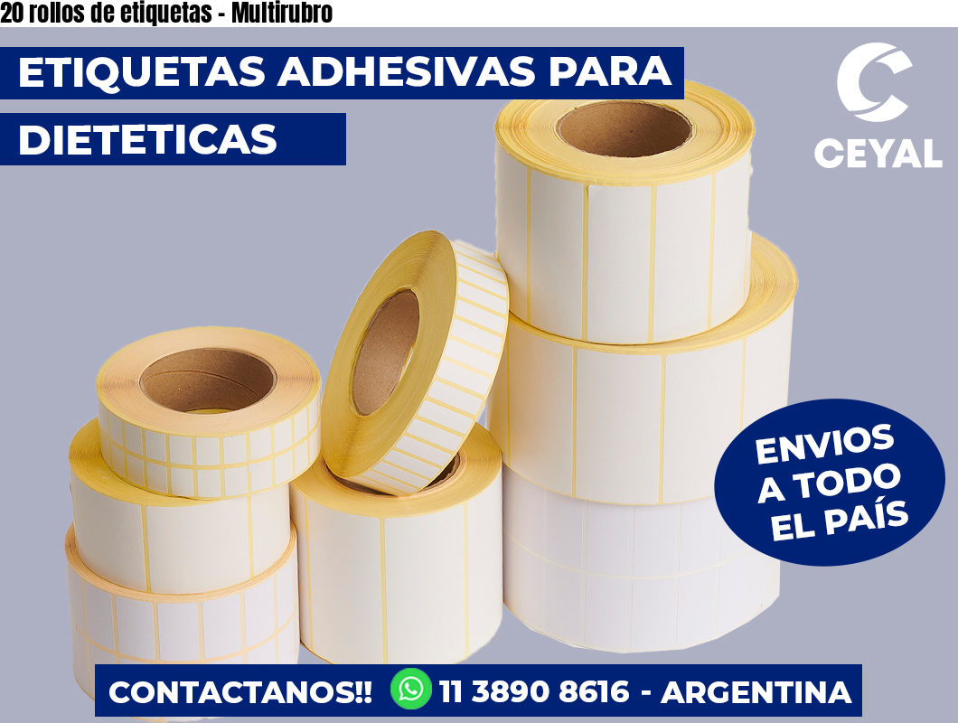 20 rollos de etiquetas – Multirubro