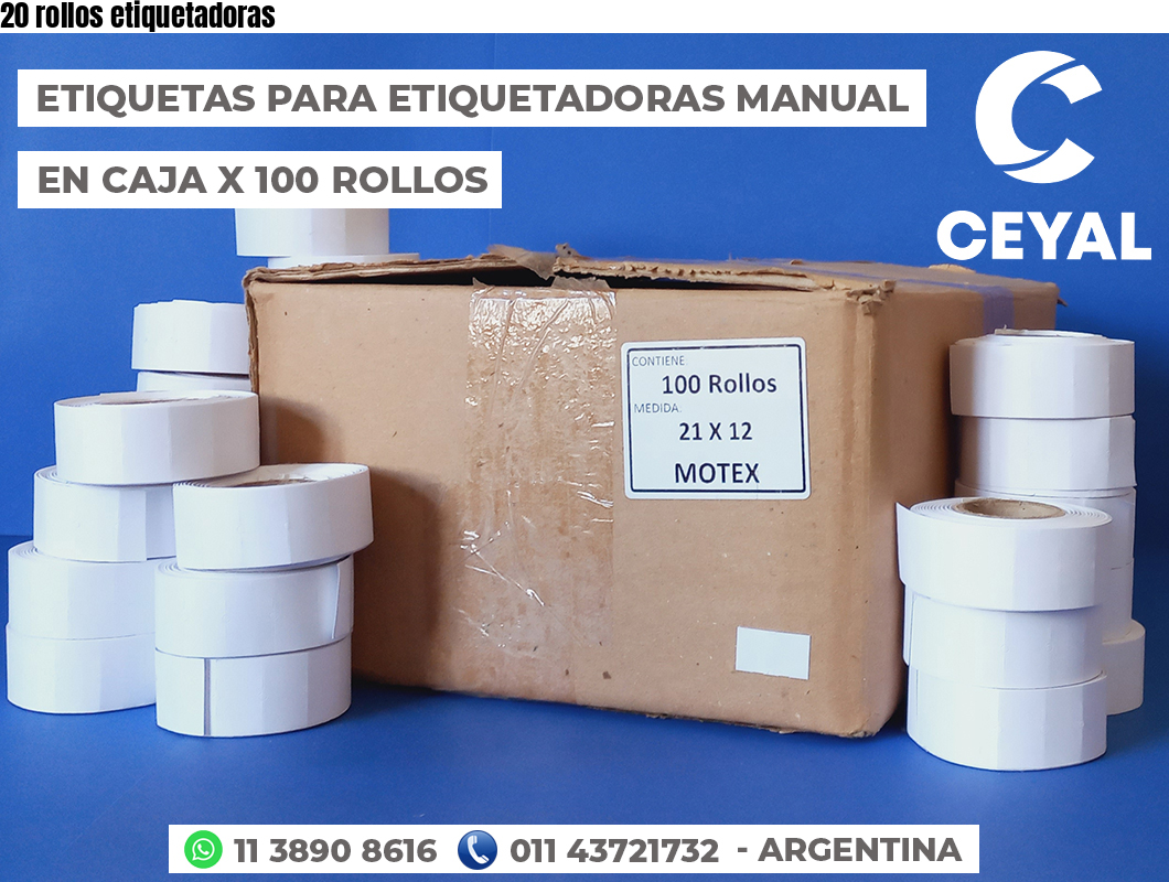 20 rollos etiquetadoras