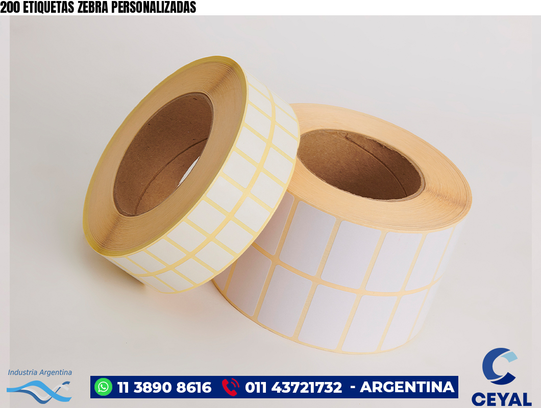 200 ETIQUETAS ZEBRA PERSONALIZADAS