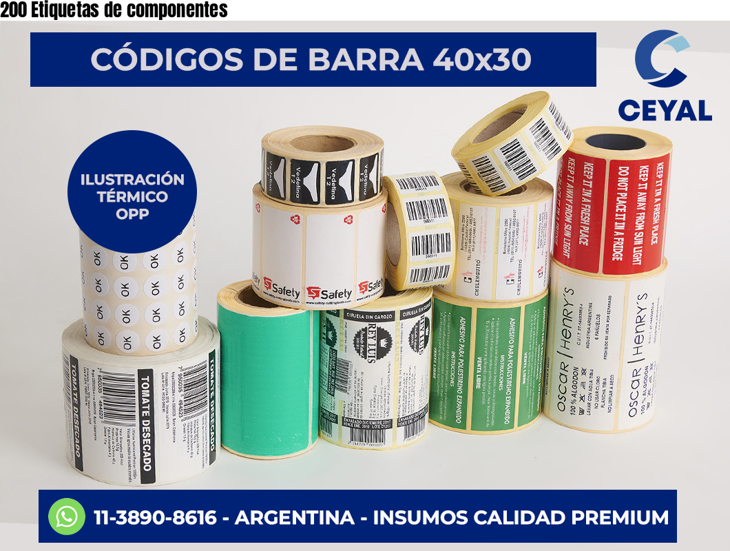 200 Etiquetas de componentes