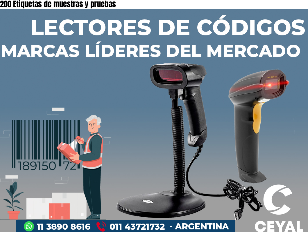 200 Etiquetas de muestras y pruebas