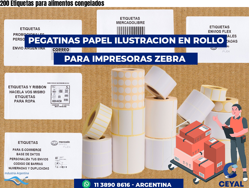 200 Etiquetas para alimentos congelados