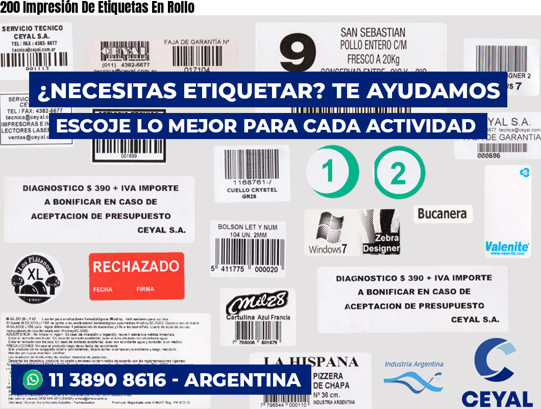 200 Impresión De Etiquetas En Rollo