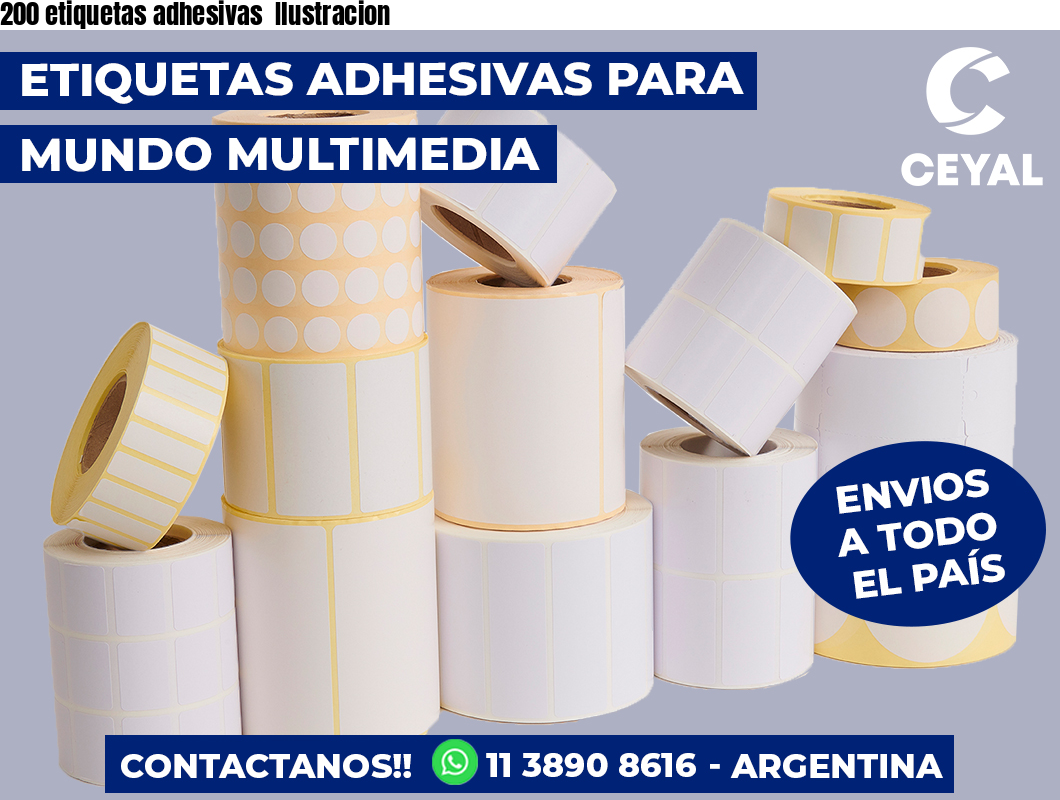 200 etiquetas adhesivas Ilustracion
