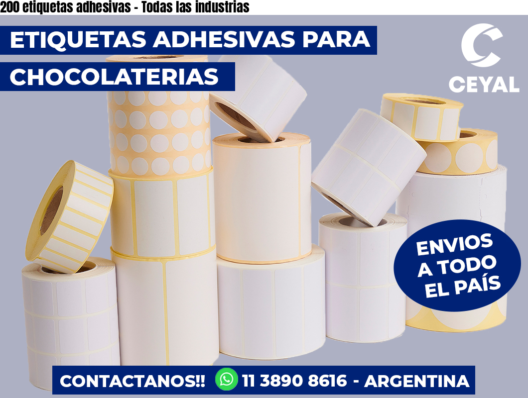 200 etiquetas adhesivas – Todas las industrias